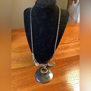 Beautiful She’ll Pendant Silver Tone Necklace 22”